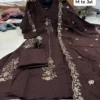 Padmavati Mul Chanderi Glass Silk Heavy Handwork Kurti Pant Set with Embroidered Scallop Dupatta (Sizes M to 3XL) - Image 8