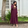 Pakhi Jacquard Georgette Anarkali Suit Set with Dupatta – 12 Kali Sweetheart Neck Festive Long Gown - Image 11