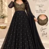 Pakhi Jacquard Georgette Anarkali Suit Set with Dupatta – 12 Kali Sweetheart Neck Festive Long Gown - Image 5