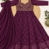 Pakhi Jacquard Georgette Anarkali Suit Set with Dupatta – 12 Kali Sweetheart Neck Festive Long Gown - Image 7