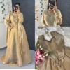 Party Wear Handwork Anarkali Gown with Embroidered Dupatta | Kabana Silk Flared Long Frock