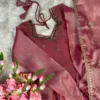 Party Wear Handwork Anarkali Gown with Embroidered Dupatta | Kabana Silk Flared Long Frock - Image 15