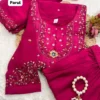 Parul Mull Chanderi Silk Hand Embroidered Kurta Pant Set with Scalloped Dupatta (Sizes M to 6XL) - Image 6