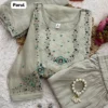 Parul Mull Chanderi Silk Hand Embroidered Kurta Pant Set with Scalloped Dupatta (Sizes M to 6XL) - Image 9