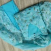 Pastel Sea Green Pure Soft Kota Doria Floral Embroidered Kurti Pant Set with Scalloped Dupatta (Cotton Lined 3-Piece Suit) - Image 7