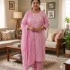 Plus Size Pure Cotton Kurta Pant with Dupatta Set (3XL to 6XL) | Women's Printed 3-Piece Daily & Office Wear Suit Set