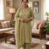 Plus Size Pure Cotton Kurta Pant with Dupatta Set (3XL to 6XL) | Women's Printed 3-Piece Daily & Office Wear Suit Set - Image 12