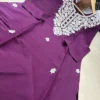 Plus Size (XL-5XL) Pure Vatican Cotton White Floral Chikankari Long Kurti with Flared Palazzo Pant & Lining - Image 4