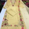 Premium 60s Cotton Floral Embroidered Kurta Pant Set with Dupatta – 3-Piece Jaipuri Ethnic Suit - Image 4