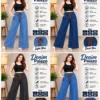 Premium Cotton Denim Wide-Leg Palazzo Pants - Image 2
