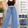 Premium Cotton Denim Wide-Leg Palazzo Pants - Image 3