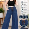 Premium Cotton Denim Wide-Leg Palazzo Pants - Image 6