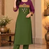 Premium Dabu Cotton Straight Kurti with Pant Set | Real Mirror & Thread Embroidery Neck Work (M–4XL)