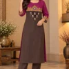 Premium Dabu Cotton Straight Kurti with Pant Set | Real Mirror & Thread Embroidery Neck Work (M–4XL) - Image 3