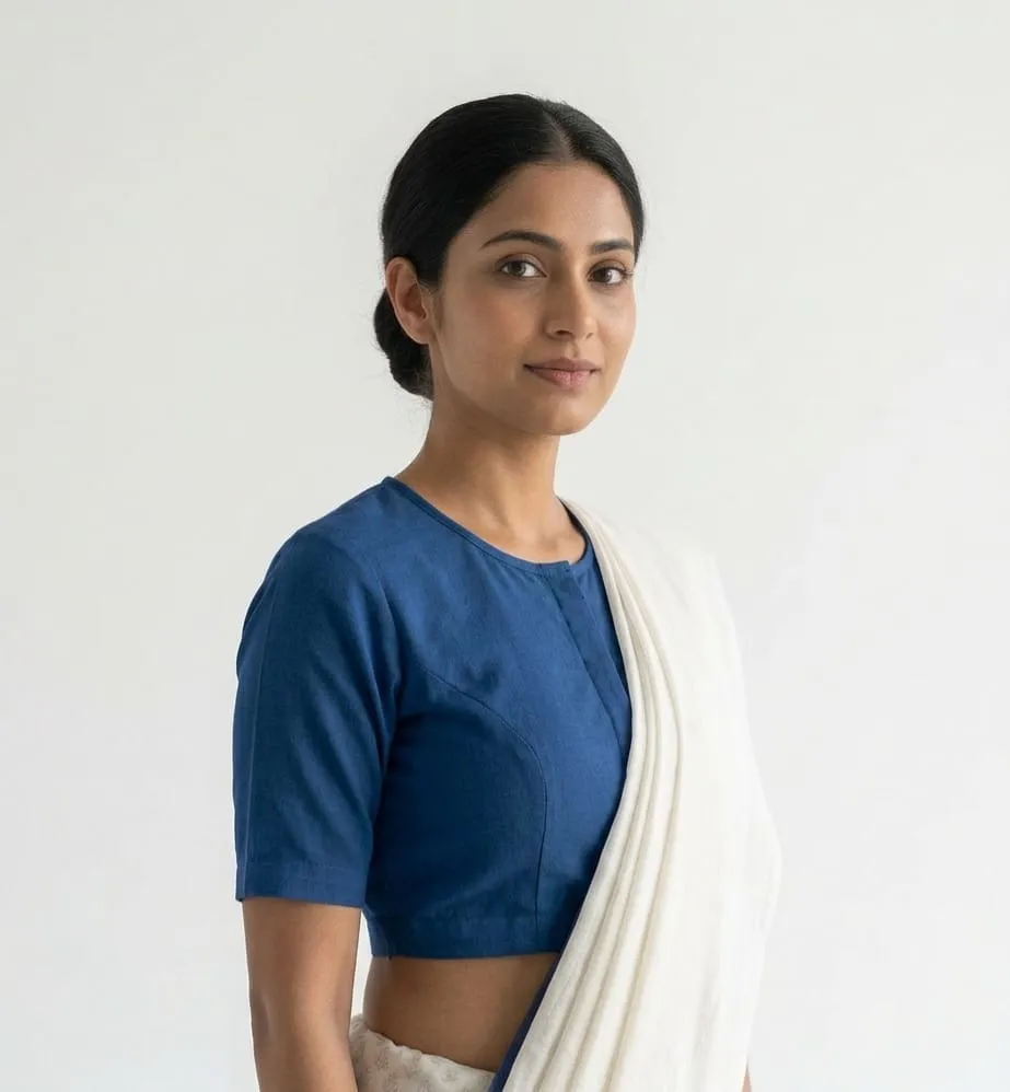 Pure 2/2 Cotton Readymade Blouse Wholesale | Stitched Plain Round Neck Daily Wear Saree Blouse