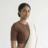 Pure 2/2 Cotton Readymade Blouse Wholesale | Stitched Plain Round Neck Daily Wear Saree Blouse - Image 7