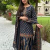 Pure 60/60 Cotton Printed Short Kurti with Flared Palazzo & Malmal Dupatta Set | Handwork Festive 3-Piece Sharara Suit (M–3XL) - Image 11