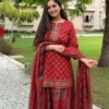 Pure 60/60 Cotton Printed Short Kurti with Flared Palazzo & Malmal Dupatta Set | Handwork Festive 3-Piece Sharara Suit (M–3XL) - Image 4