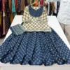 Pure 60s Cotton Jaipuri Print Kurti with Flared Skirt and Mulmul Dupatta Set – Handwork Gopi Dress - Image 10