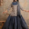 Pure 60s Cotton Jaipuri Print Kurti with Flared Skirt and Mulmul Dupatta Set – Handwork Gopi Dress - Image 11