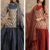 Pure 60s Cotton Jaipuri Print Kurti with Flared Skirt and Mulmul Dupatta Set – Handwork Gopi Dress - Image 2