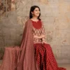 Pure 60s Cotton Jaipuri Print Kurti with Flared Skirt and Mulmul Dupatta Set – Handwork Gopi Dress - Image 3