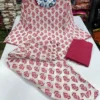 Pure 60s Cotton Jaipuri Printed Short Kurti with Farshi Salwar & Dupatta Set (3-Piece) - Image 3