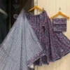 Pure Cambric Cotton Chaniya Choli with 7 Meter Flare | Jaipuri Block Print Kali Pattern Lehenga Set with Malmal Dupatta