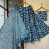 Pure Cambric Cotton Chaniya Choli with 7 Meter Flare | Jaipuri Block Print Kali Pattern Lehenga Set with Malmal Dupatta - Image 4