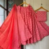 Pure Cambric Cotton Chaniya Choli with 7 Meter Flare | Jaipuri Block Print Kali Pattern Lehenga Set with Malmal Dupatta - Image 6