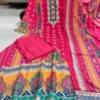 Pure Chinon Bandhani Kurti Palazzo Dupatta Set - Image 4