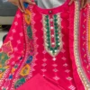 Pure Chinon Bandhani Kurti Palazzo Dupatta Set - Image 6