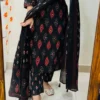 Pure Cotton 6060 Ikat Print Kurti Pant Set with Dupatta | Hand Mirror Work Festive Ethnic Suit 3-Piece - Image 19