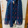 Pure Cotton 6060 Ikat Print Kurti Pant Set with Dupatta | Hand Mirror Work Festive Ethnic Suit 3-Piece - Image 2
