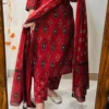Pure Cotton 6060 Ikat Print Kurti Pant Set with Dupatta | Hand Mirror Work Festive Ethnic Suit 3-Piece - Image 3