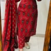 Pure Cotton 6060 Ikat Print Kurti Pant Set with Dupatta | Hand Mirror Work Festive Ethnic Suit 3-Piece - Image 4