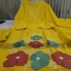 Pure Cotton 60/60 Pintuck A-Line Kurti Pant Set with Heavy Floral Thread Embroidery & Dupatta (3-Piece Festive Suit) - Image 6