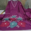 Pure Cotton 60/60 Pintuck A-Line Kurti Pant Set with Heavy Floral Thread Embroidery & Dupatta (3-Piece Festive Suit) - Image 7