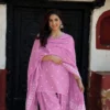 Pure Cotton 6060 Sleeveless Short Kurti Pant Set with Malmal Dupatta | Bandhani Print Lace Work Festive 3-Piece Suit - Image 18