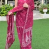 Pure Cotton 6060 Sleeveless Short Kurti Pant Set with Malmal Dupatta | Bandhani Print Lace Work Festive 3-Piece Suit - Image 6