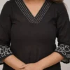 Pure Cotton 6060 V-Neck Kurti Pant Set with Embroidery Work | Elegant Office & Daily Wear 2-Piece Suit - Image 19
