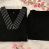 Pure Cotton 6060 V-Neck Kurti Pant Set with Embroidery Work | Elegant Office & Daily Wear 2-Piece Suit - Image 20