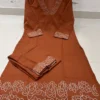 Pure Cotton 6060 V-Neck Kurti Pant Set with Embroidery Work | Elegant Office & Daily Wear 2-Piece Suit - Image 8