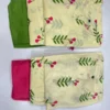 Pure Cotton 60s Jaipuri Floral Print Short Kurti with Farshi Salwar & Dupatta Set – 3-Piece Ethnic Suit with Pocket & Back Dori Detailing - Image 10