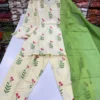 Pure Cotton 60s Jaipuri Floral Print Short Kurti with Farshi Salwar & Dupatta Set – 3-Piece Ethnic Suit with Pocket & Back Dori Detailing - Image 6