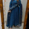 Pure Cotton Ajrakh Print Anarkali Kurti Pant Set with Sequin Yoke Work & Tasseled Dupatta (3-Piece Suit) - Image 13