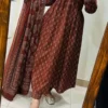 Pure Cotton Ajrakh Print Anarkali Kurti Pant Set with Sequin Yoke Work & Tasseled Dupatta (3-Piece Suit) - Image 14