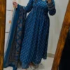 Pure Cotton Ajrakh Print Anarkali Kurti Pant Set with Sequin Yoke Work & Tasseled Dupatta (3-Piece Suit) - Image 20