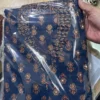 Pure Cotton Ajrakh Print Anarkali Kurti Pant Set with Sequin Yoke Work & Tasseled Dupatta (3-Piece Suit) - Image 21