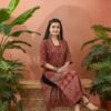 Pure Cotton Ajrakh Print Straight Kurti - Image 12